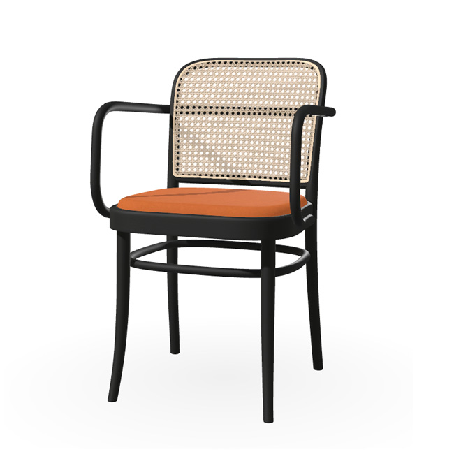 TON811armchair_29 TON 811 stol med polstring og flet