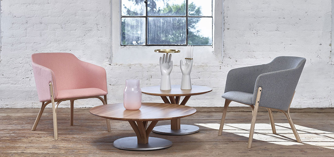 Split loungestol rosa og grå
